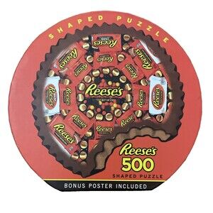 Masterpieces Reeses 500 Piece Shaped Jigsaw Puzzle Candy Chocolate